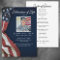 Military, USA Flag, Photo Funeral Program
