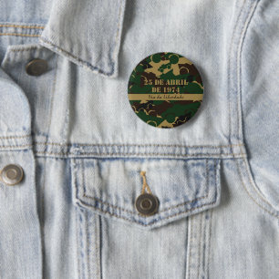 Military vehicle camouflage pattern 2 inch round button