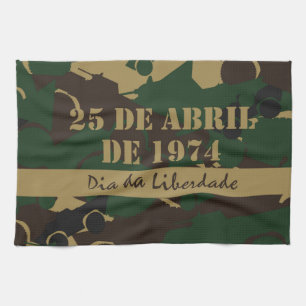Military vehicle camouflage pattern kitchen towel