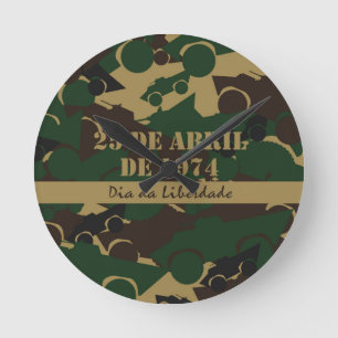 Military vehicle camouflage pattern round clock