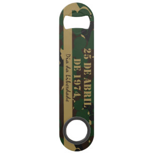 Military vehicle camouflage pattern speed bottle opener