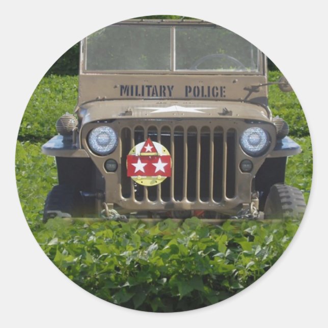 Military Vehicle Classic Round Sticker (Front)