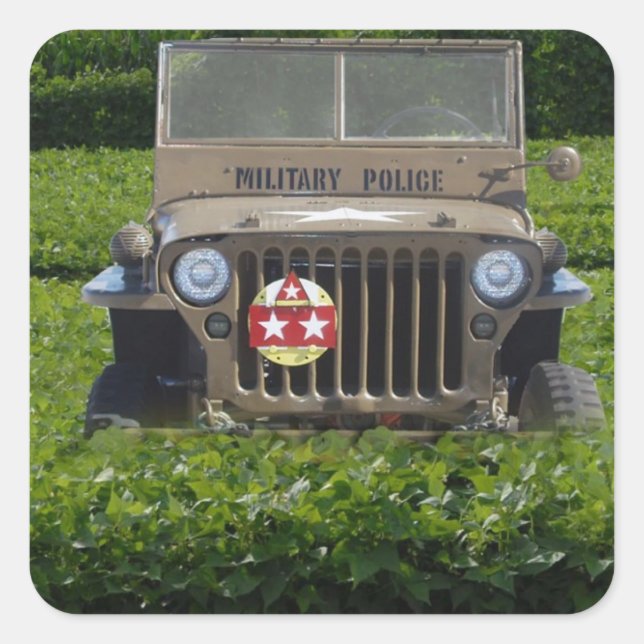 Military Vehicle Square Sticker (Front)