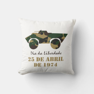 Military vehicle symbol of 25 April Revolution Throw Pillow