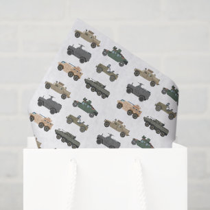 Military Vehicles Tissue Paper, Tank Decoupage Paper