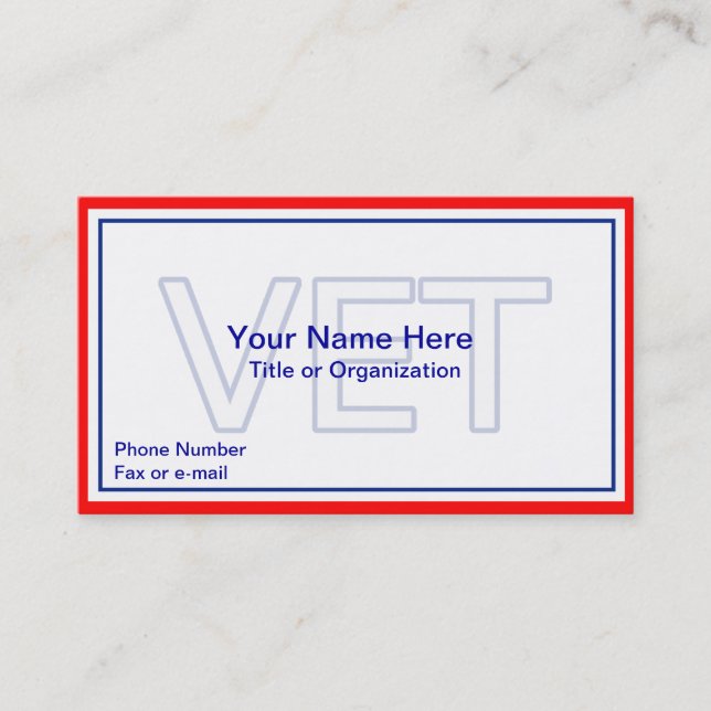 Military Veteran Business Card (Front)