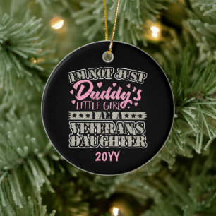 Military Veteran Daughter - Daddy's Little Girl Ceramic Ornament