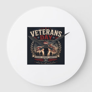 Military Veteran Gift Idea - US Veteran Appreciati Large Clock