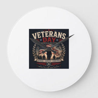 Military Veteran Gift Idea - US Veteran Appreciati Large Clock