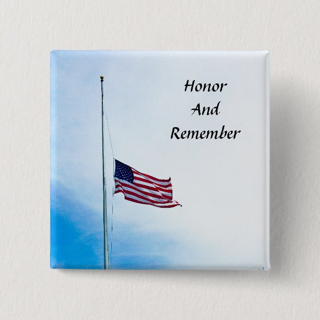 Military Veteran Hero Honour 2 Inch Square Button (Front)