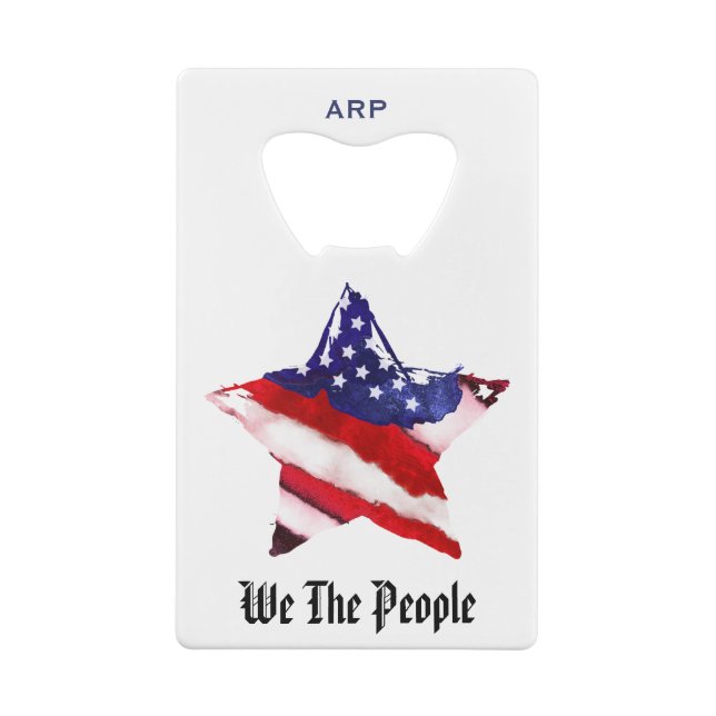 *~* Military Veteran Star Flag Red White Blue Credit Card Bottle Opener (Back)