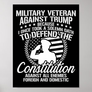 Military Veterans Against Trump 2020 Usa Election  Poster