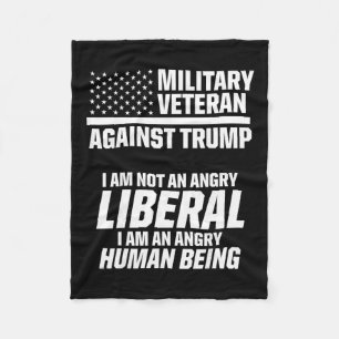 Military Veterans Against Trump Liberal Usa Electi Fleece Blanket