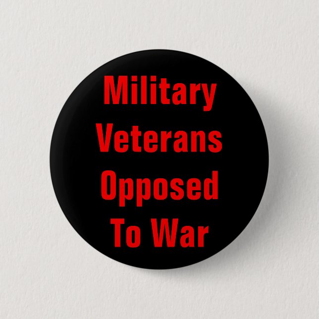 military veterans opposed to war 2 inch round button (Front)