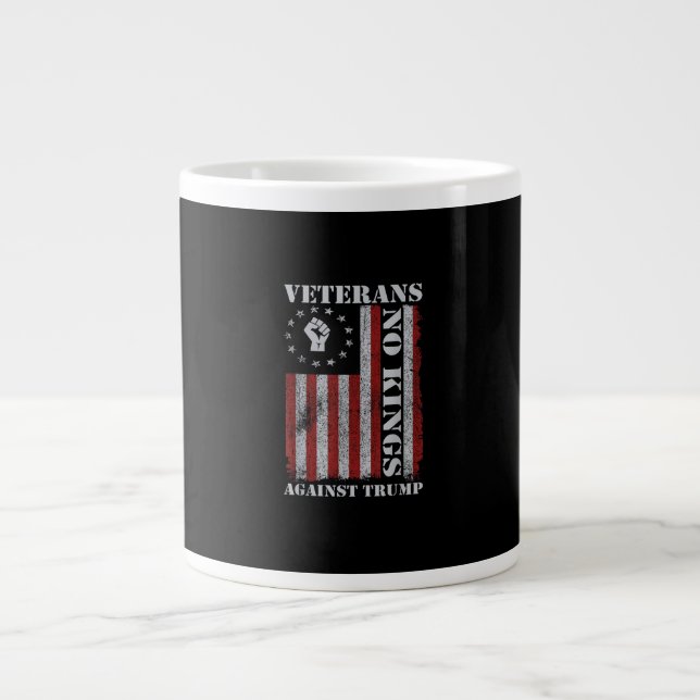 Military Veterans Protest Flag Patriotic Freedom Large Coffee Mug (Front)