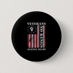 Military Veterans Protest Usa Flag No Kings Americ 2 Inch Round Button