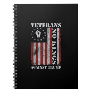 Military Veterans Protest USA Flag No Kings Americ Notebook