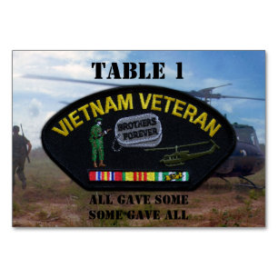 Military Vietnam nam war veterans vets Table Number