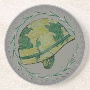 Military War Helmet Coaster