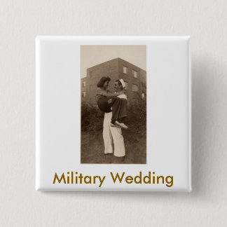 Military Wedding 2 Inch Square Button