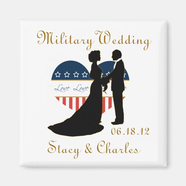 Military Wedding Favour Personalized Magnet (Front)