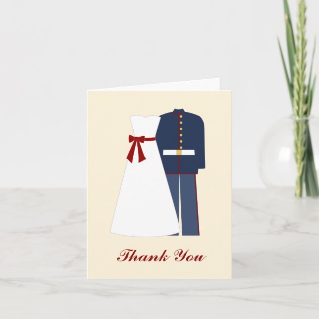Military Wedding Thank You Notes (Front)