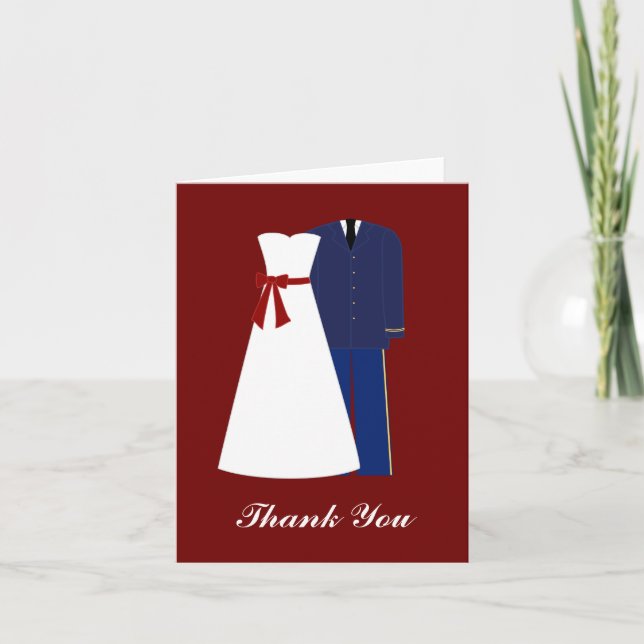 Military Wedding Thank You Notes (Front)