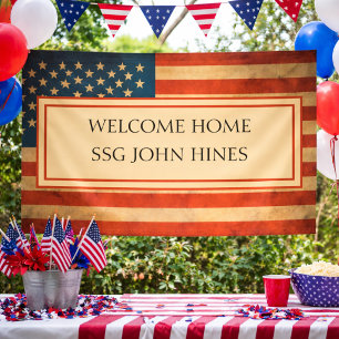 Military Welcome Home Name Rank Banner
