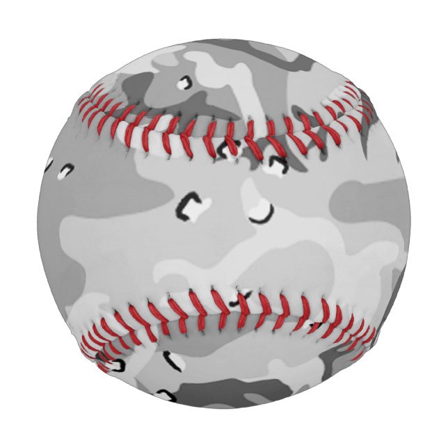 Military Winter Grey Camouflage Pattern Baseball (Front)