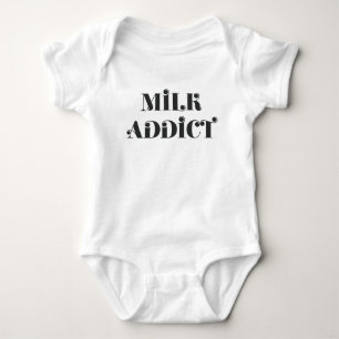Milk addict quote funny baby bodysuit