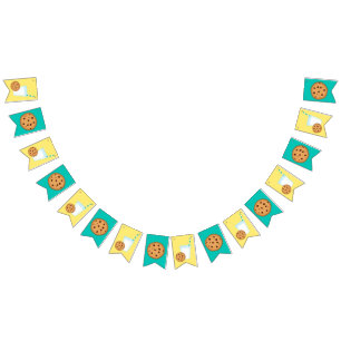 Milk and Chocolate Chip Cookies Bunting Flags