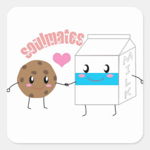 Milk and Cookie Square Sticker (Sheet of 20)