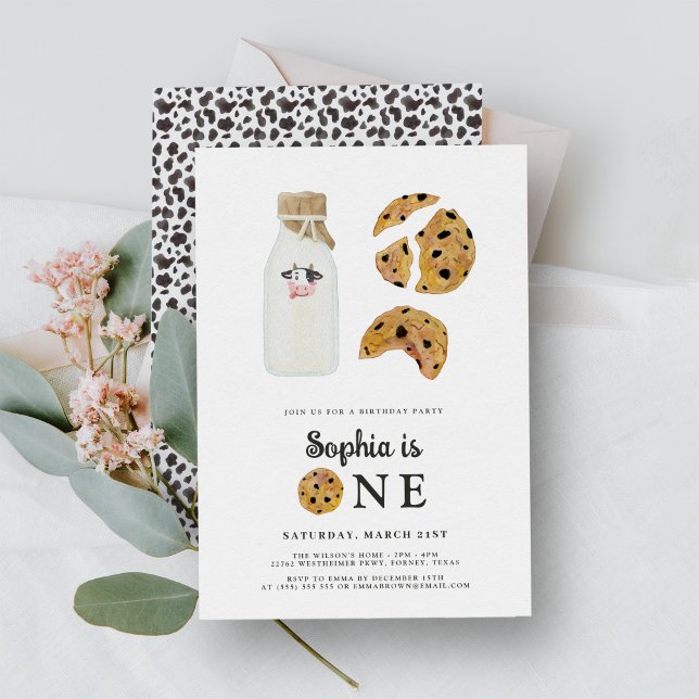 Milk and Cookies 1st Birthday Invitation (Creator Uploaded)