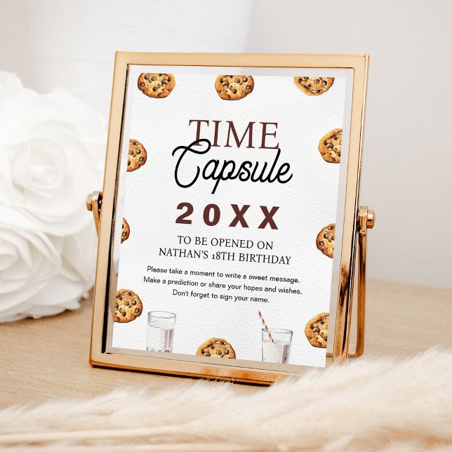 Milk and Cookies 1st Birthday Time Capsule Poster (Creator Uploaded)