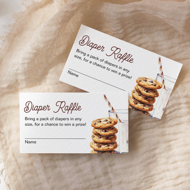 Milk and Cookies Baby Shower  Diaper Raffle Ticket Enclosure Card (Creator Uploaded)