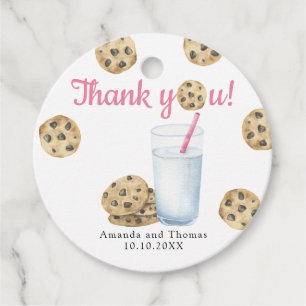 Milk and cookies Baby shower Thank you Favour Tags