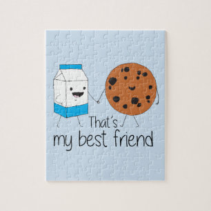 Milk and Cookies Best Friends BFF Friendship Art Jigsaw Puzzle