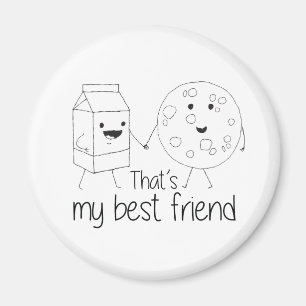 Milk and Cookies Best Friends BFF Friendship Art Magnet