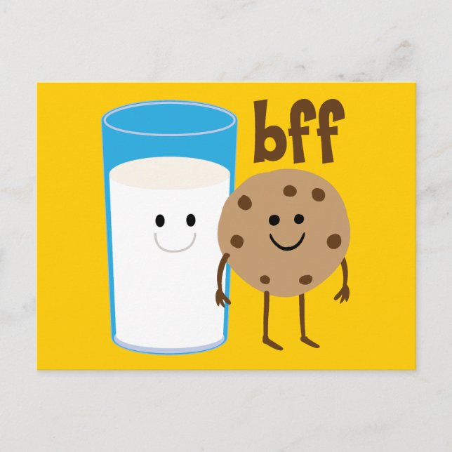 Milk And Cookies BFF Postcard (Front)