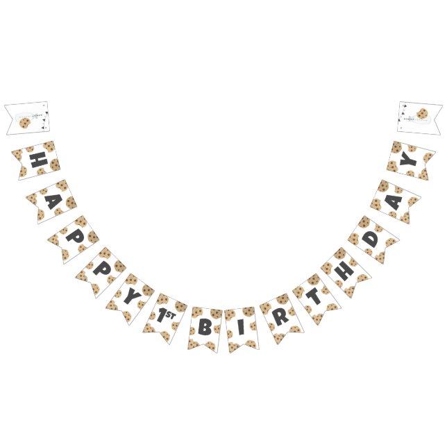 Milk and Cookies Birthday Bunting Banner Decor (All)