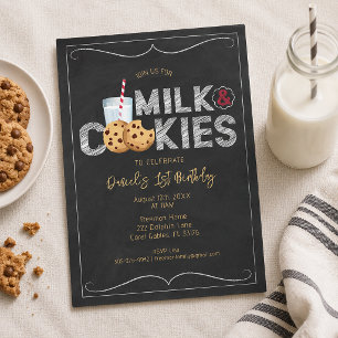 Milk and Cookies Birthday Invitation – Sweet Cooki