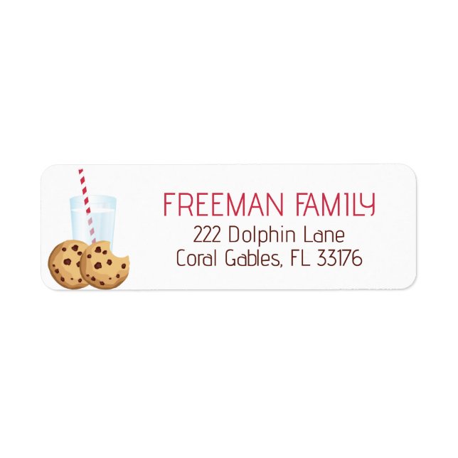 Milk and Cookies Birthday Party Address Label | Ch (Front)