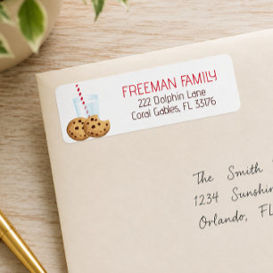 Milk and Cookies Birthday Party Address Label Ch