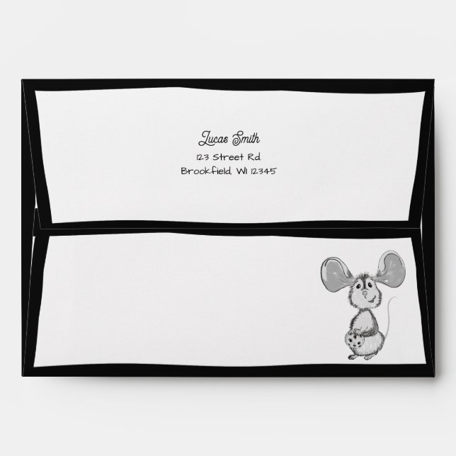 Milk and Cookies Birthday Party  Envelope (Back (Top Flap))