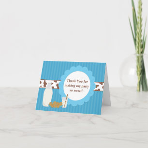 Milk and Cookies Birthday Party Thank You Card