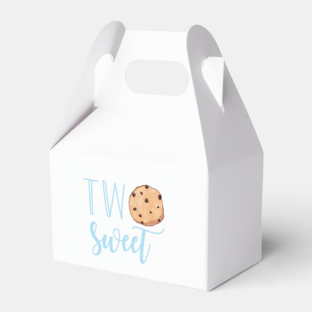 Milk and Cookies blue 2nd Birthday two sweet Favor Box (Front Side)