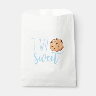 Milk and Cookies blue 2nd Birthday two sweet Favour Bag