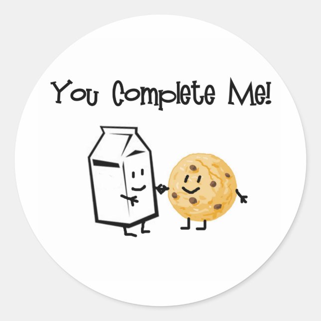 Milk and Cookies Classic Round Sticker (Front)