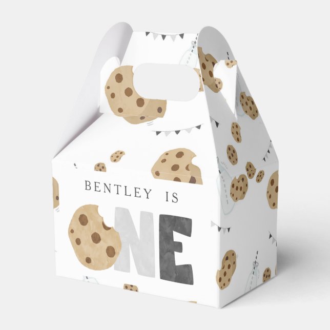 Milk and Cookies First Birthday Favor Box (Front Side)