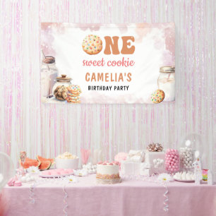 Milk and Cookies First Birthday Party Banner